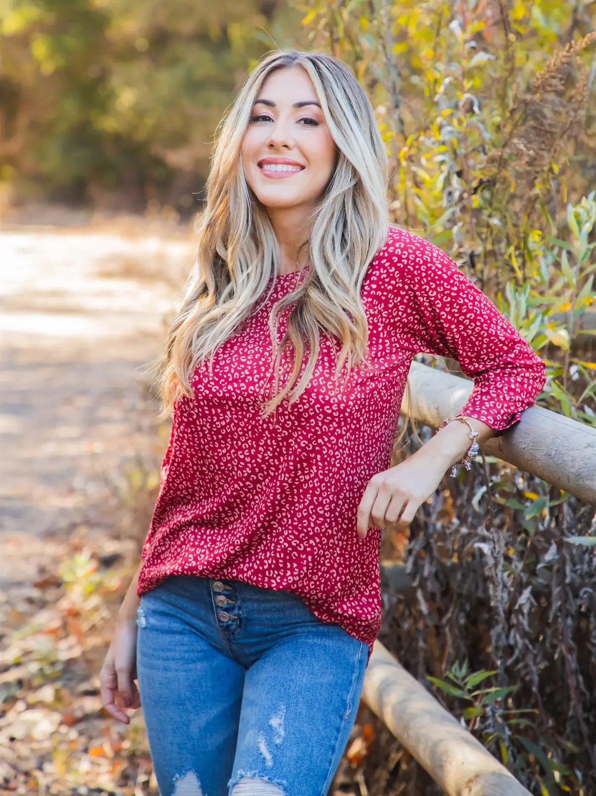 Red Cheetah Blouse